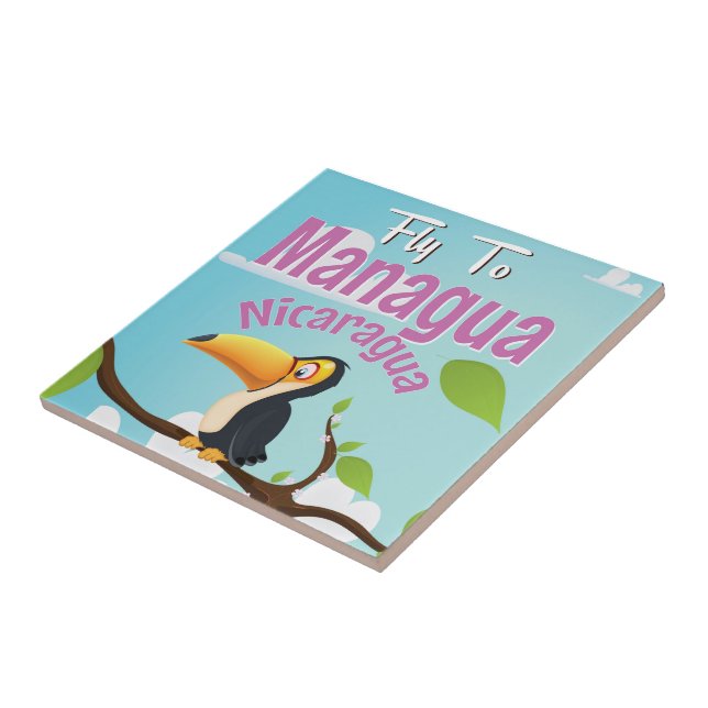 Managua, Nicaragua vintage resor poster Kakelplatta (Sidan)