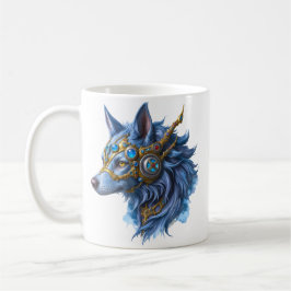 Månallys väktare av den safirslöjan.  kaffemugg