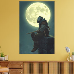Månalyst Halvorc Bård Fantasy Canvastryck