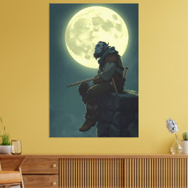 Månalyst Halvorc Bård Fantasy Canvastryck