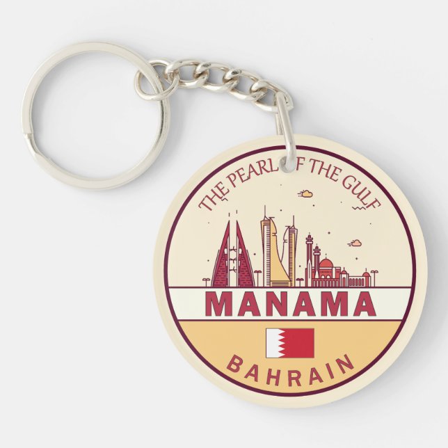 Manama Bahrain City Skyline Emblem (Framsidan)
