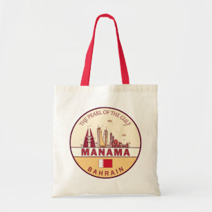 Manama Bahrain City Skyline Emblem Tygkasse