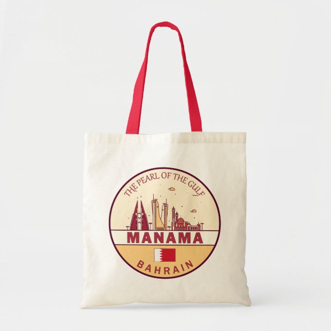 Manama Bahrain City Skyline Emblem Tygkasse (Framsidan)