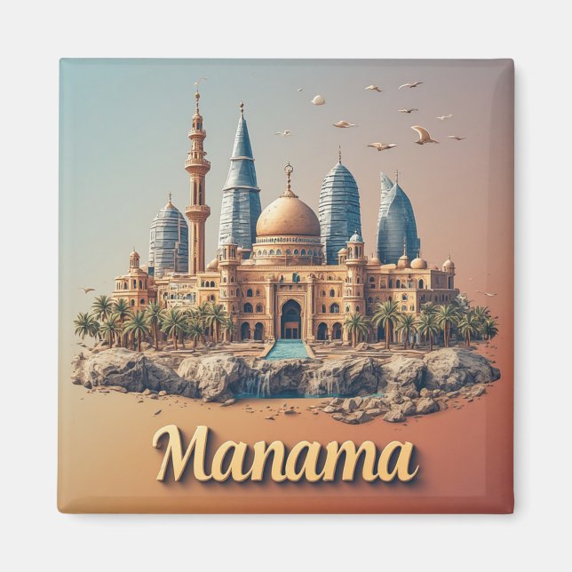 Manama Bahrain Resa Present För Utforskare 🗺️ Magnet (Framsidan)