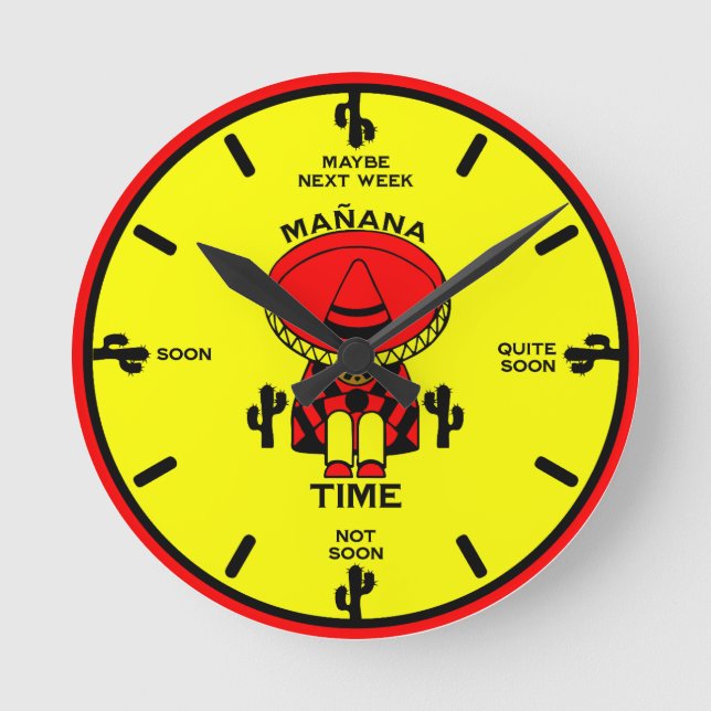 Mañana Lazy Person Gift Rund Klocka (Framsida)