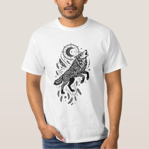 Månandens Vargmåne och Fjädrar T Shirt