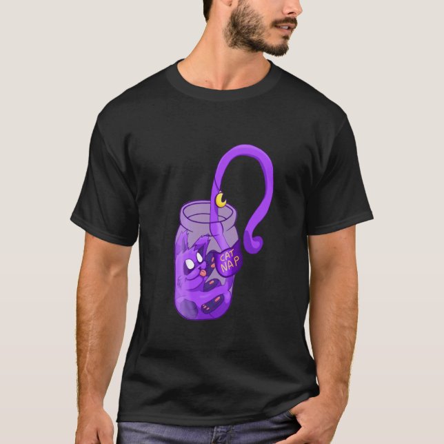 Månansikte katt lurar - Söt katt T Shirt (Framsida)