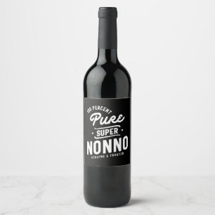 Manar 100 % ren Toppen Nonno-gåva Vinflaska Etikett