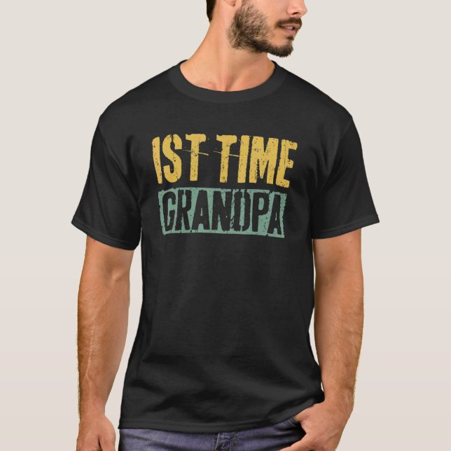 Manar 1:a gången Grandpa Fars dag T Shirt (Framsida)
