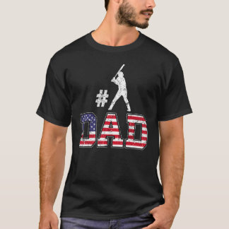 Manar 1 Baseball Pappa Lycklig Fars dag, USA 4:e T Shirt