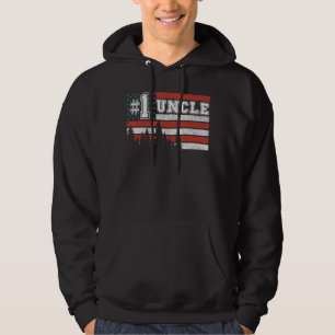 Manar 1 Farbror Amerikansk Flagga 4:e juli Vintage Hoodie