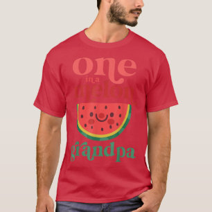 Manar 1 i en melon Grandpa Cute Watermelon First T Shirt