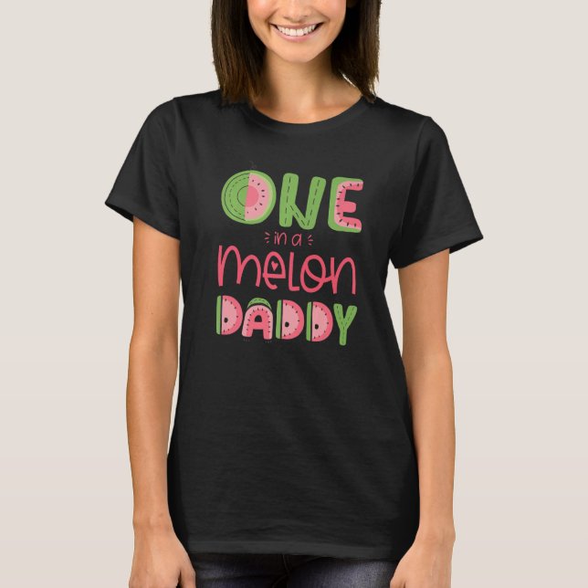 Manar 1 i en melon pappa Cute Watermelon First Bi T Shirt (Framsida)