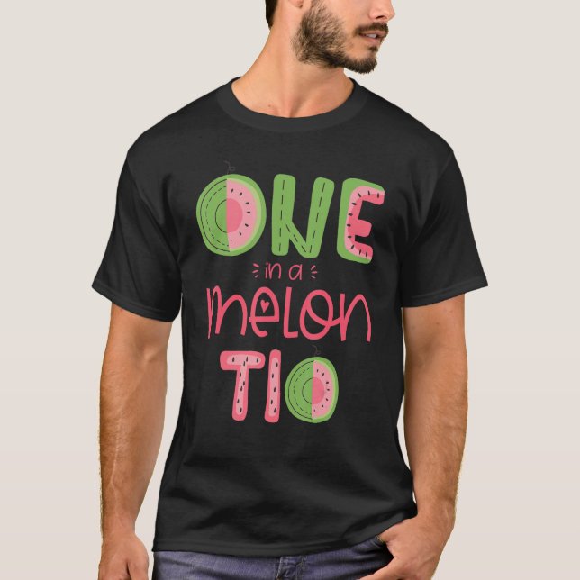 Manar 1 i en Melon Tio Cute Watermelon First Birt T Shirt (Framsida)