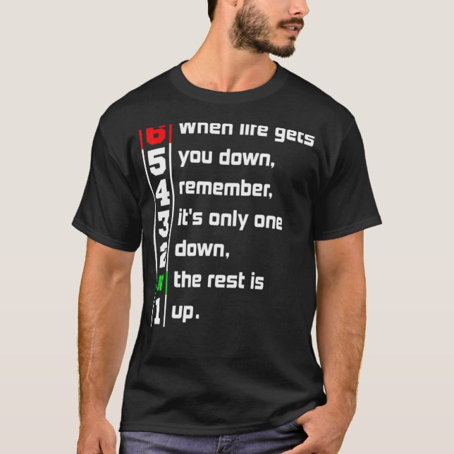 Manar 1 Nedåt 6 Högre motorcykel T Shirt (Framsida)