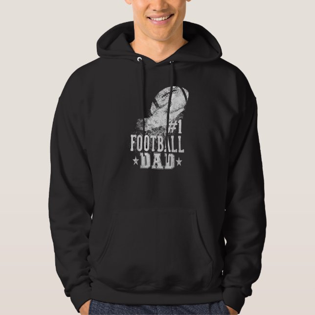 Manar 1 Pappa i fotboll för fotboll i Fars dag Hoodie (Framsida)