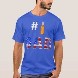 Manar 1 Pappa nummer ett Fars dag Amerikanska Flag T Shirt