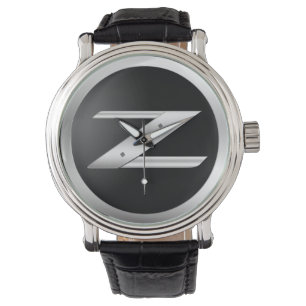 Manar 350Z Black Leather Watch Armbandsur