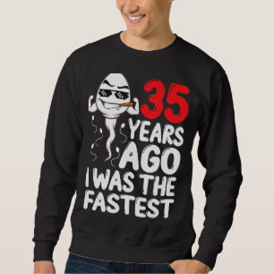 Manar 35e Gag Dress för födelsedagspressen för 35  Lång Ärmad Tröja