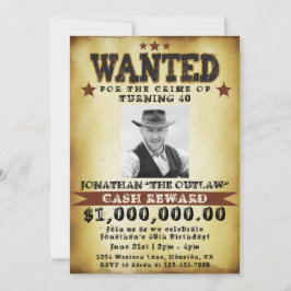 Manar 40:e födelsedagen Cowboyen ville Poster inbj Inbjudningar