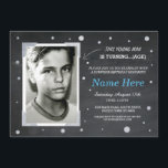 Manar 40th för inbjudan för krita för<br><div class="desc">Tillfoga ditt foto till denna inbjudan för vintagestilkrita. Tillfoga någon ålder. Dra tillbaka det inklusive trycket.</div>