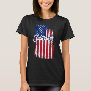 Manar 4:e juli 1776 Kalifornien Flagga American Fl T Shirt