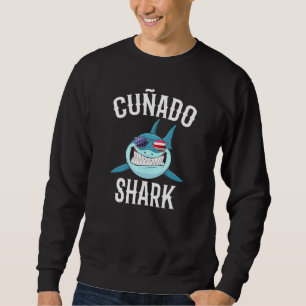 Manar 4:e juli Cunado Shark Spansk broder i L Lång Ärmad Tröja