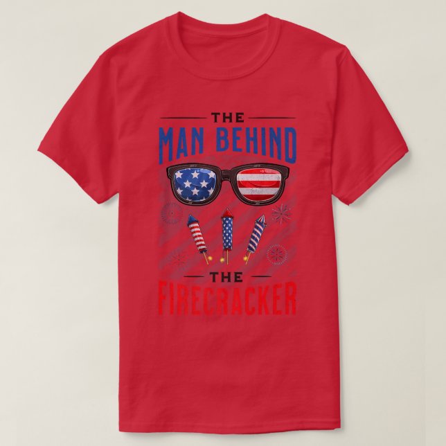 Manar 4:e juli Gravid Annocement Man Bakom T Shirt (Design framsida)