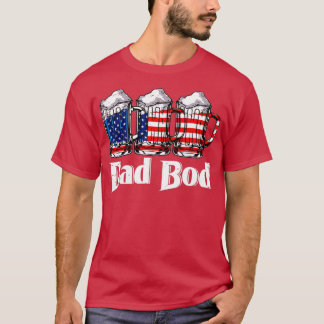 Manar 4 juli Pappa Bod Beer Merica American T Shirt