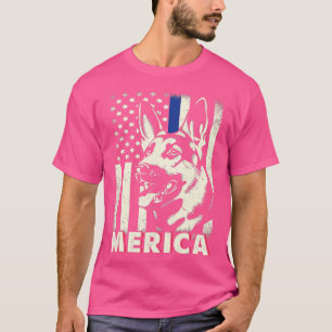 Manar 4 juli Tyska shepherd Hund Merica Ameri T Shirt