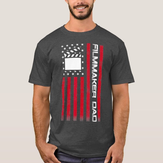Manar 4 juli: USA:s Flagga Filmmaker Pappa Gift fo T Shirt (Framsida)