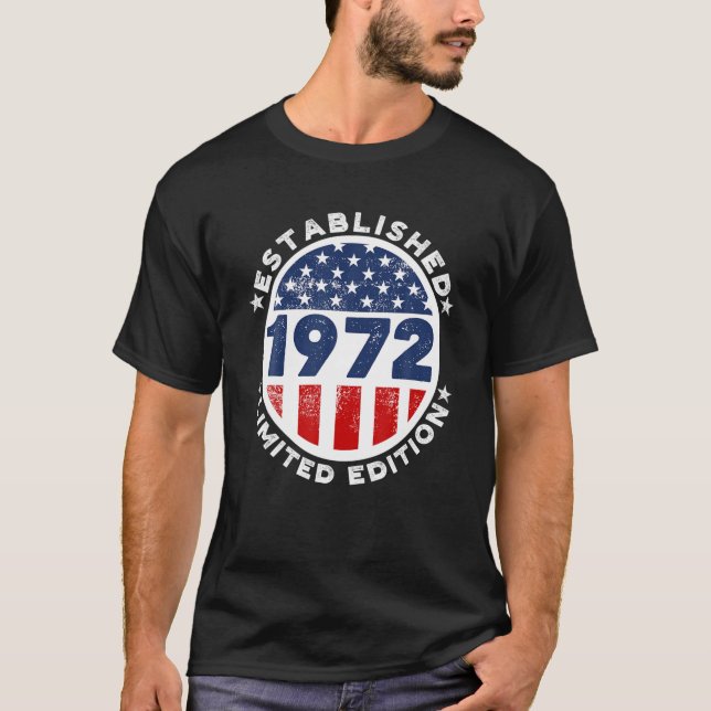 Manar 50:e födelsedagen 1972: Retro Ameri T Shirt (Framsida)