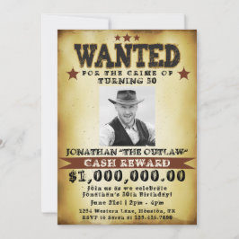 Manar 50:e födelsedagen Cowboyen ville Poster inbj Inbjudningar