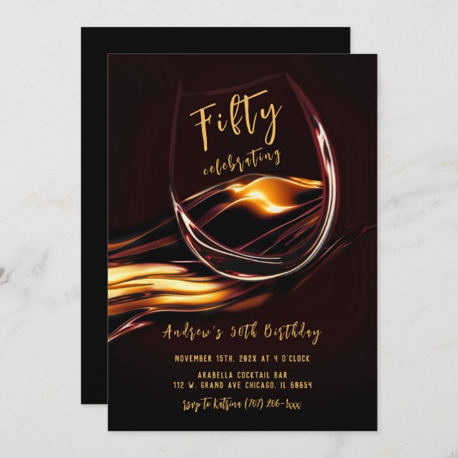 Manar 50:e födelsedagen inbjudningar (Fram/baksida)