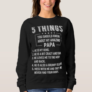 Manar 5 Sak bör du känna till min Pappa Far T Shirt