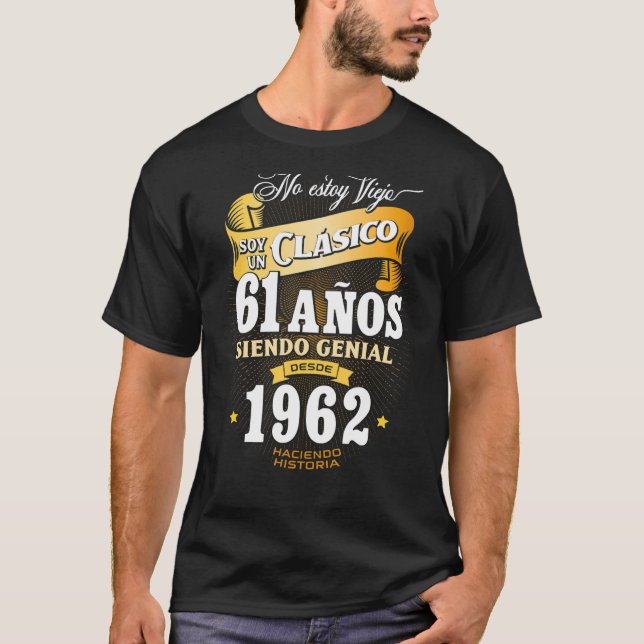 Manar 61:a födelsedagspresent för manar i spanska  t shirt (Framsida)