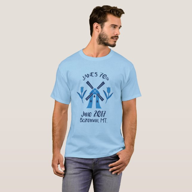 Manar 70th T-tröja för logotypfödelsedag Tee (Hel framsida)