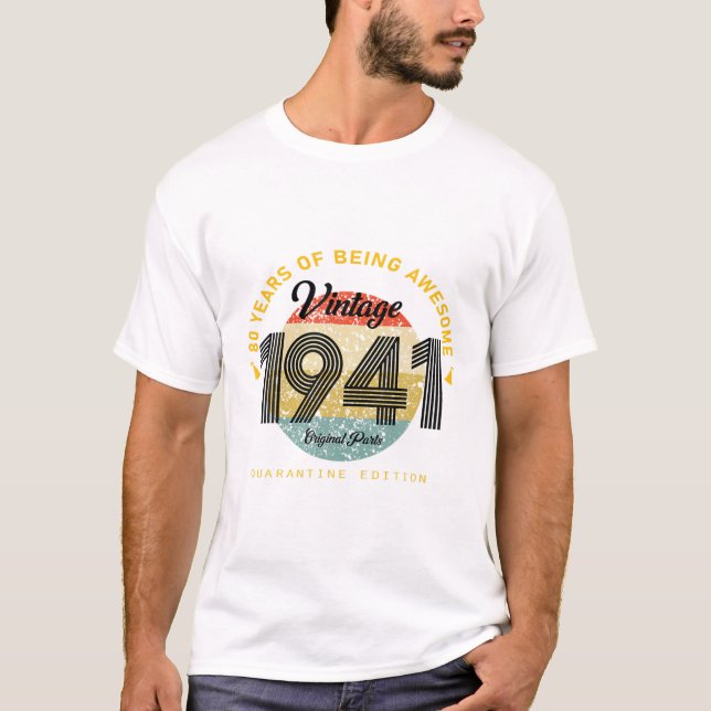 Manar 80 år gammal gåva 80 dagar Karantän 20 T Shirt (Framsida)