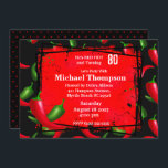 Manar 80th Red Hett Pepper Birthday-inbjudningar Inbjudningar<br><div class="desc">Lustigt röd hett pepparinbjudan att fira 80:e födelsedagen. Röda och grönt paprika i bakgrunden. Fira den här speciella födelsedagen. Kan vara använda för män eller kvinnor. Ålder 80 kan ändras till vilken ålder som helst.</div>