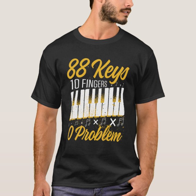 Manar 88 Nycklar 10 Finger 0 Problem Piano Player  T Shirt (Framsida)