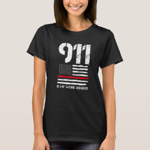 Manar 911 är mitt arbetsnummer brandsläckare t shirt