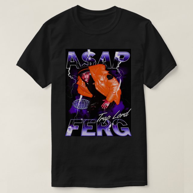 Manar A$AP Ferg Officiell Trap Lord Photo Tee (Design framsida)