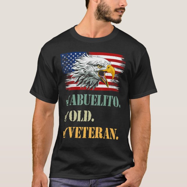 Manar Abuelito Old Veteran American Eagle Flagga C T Shirt (Framsida)