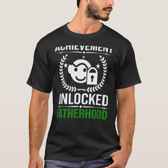 Manar Achievement Unlock Fatherown Future Gamer T Shirt (Framsida)