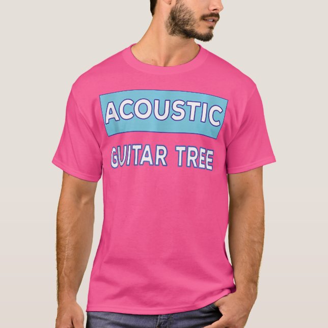 Manar Acoustic Guitar Träd T Shirt (Framsida)
