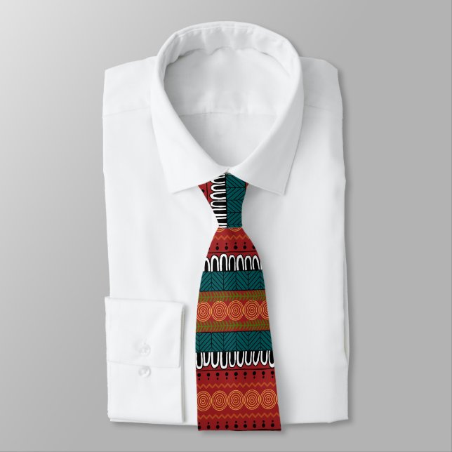 Manar African Geeometric Multi Färg Tie Slips (Bunden)