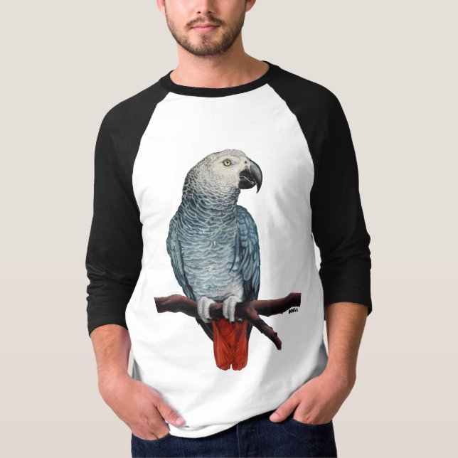 Manar African Grått Parrot Shirt Parrot Jersey T (Framsida)