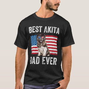 Manar Akita Pappa American Flagga American Akita H T Shirt