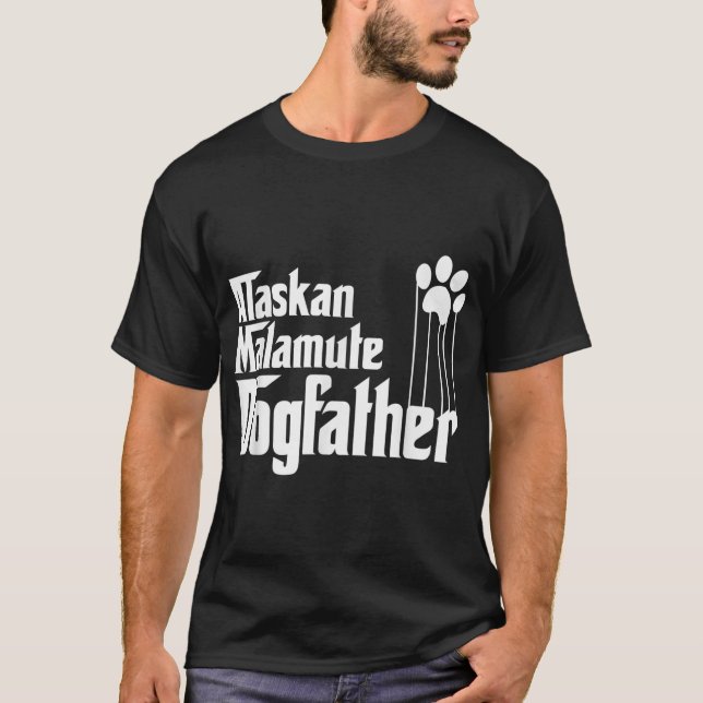 Manar Alaska Malamute Hund Pappa, Malamute Hund, F T Shirt (Framsida)