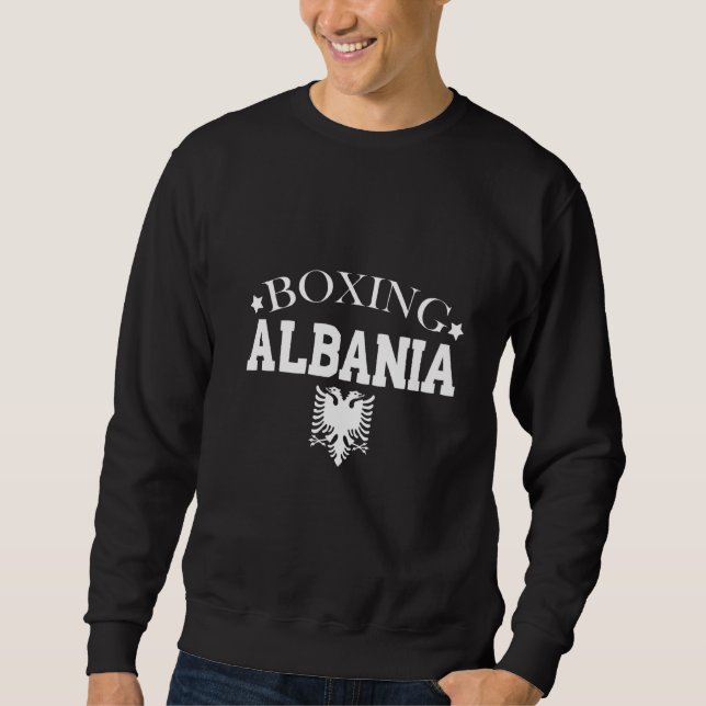 Manar Albanien Boxing albaner Lång Ärmad Tröja (Framsida)